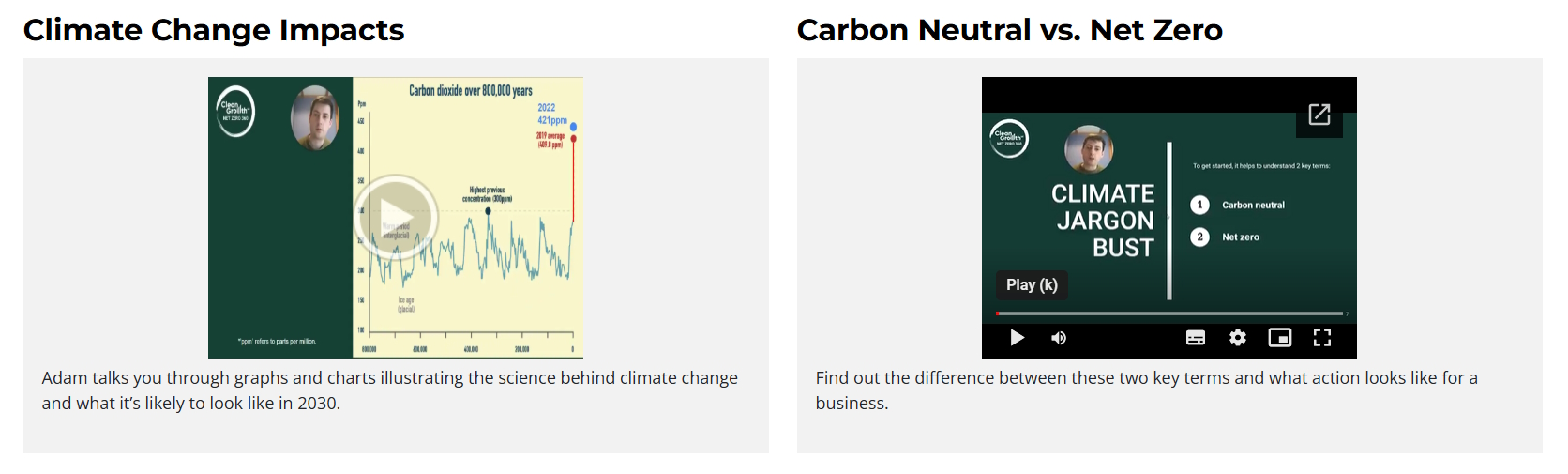 Net Zero Essentials video series registration - Clean Growth UK